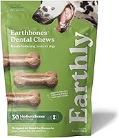 Vista 10 de Earthbones - Masticables dentales para perros de 10 a 20 libras, 30 huesos