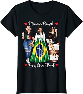 Womens Afro Brazilian African Mexican Roots Dna Afro Brazil Flag T-Shirt
