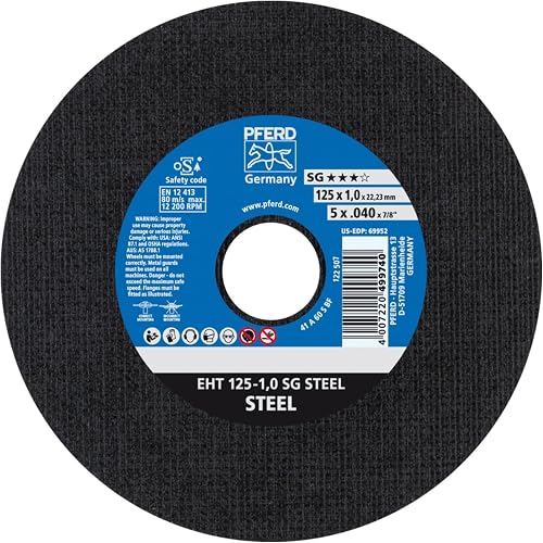 PFERD TOOLS Trennscheibe EHT 125x1,0x22,23 mm gerade Leistungslinie SG STEEL für