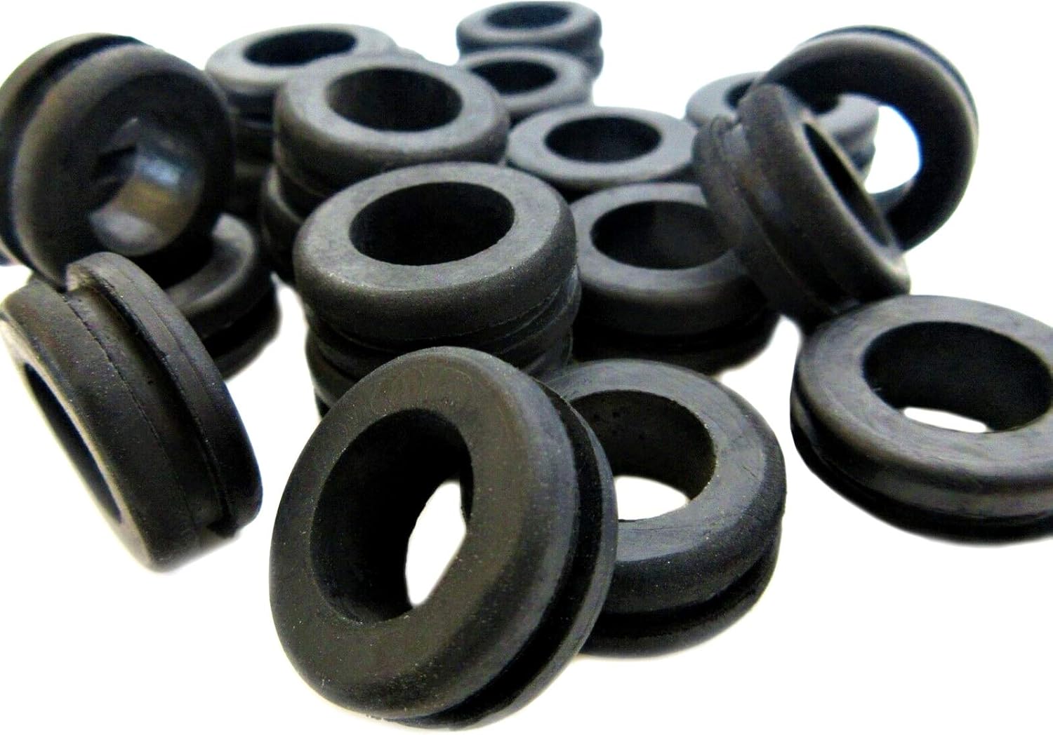 Rubber Grommets for 3/4 Panel Hole - 1/2” ID x 7/8 OD, Fits 1/8” Panel - SBR Rubber Grommet Black Rubber Grommet Round Rubber Grommet (50)