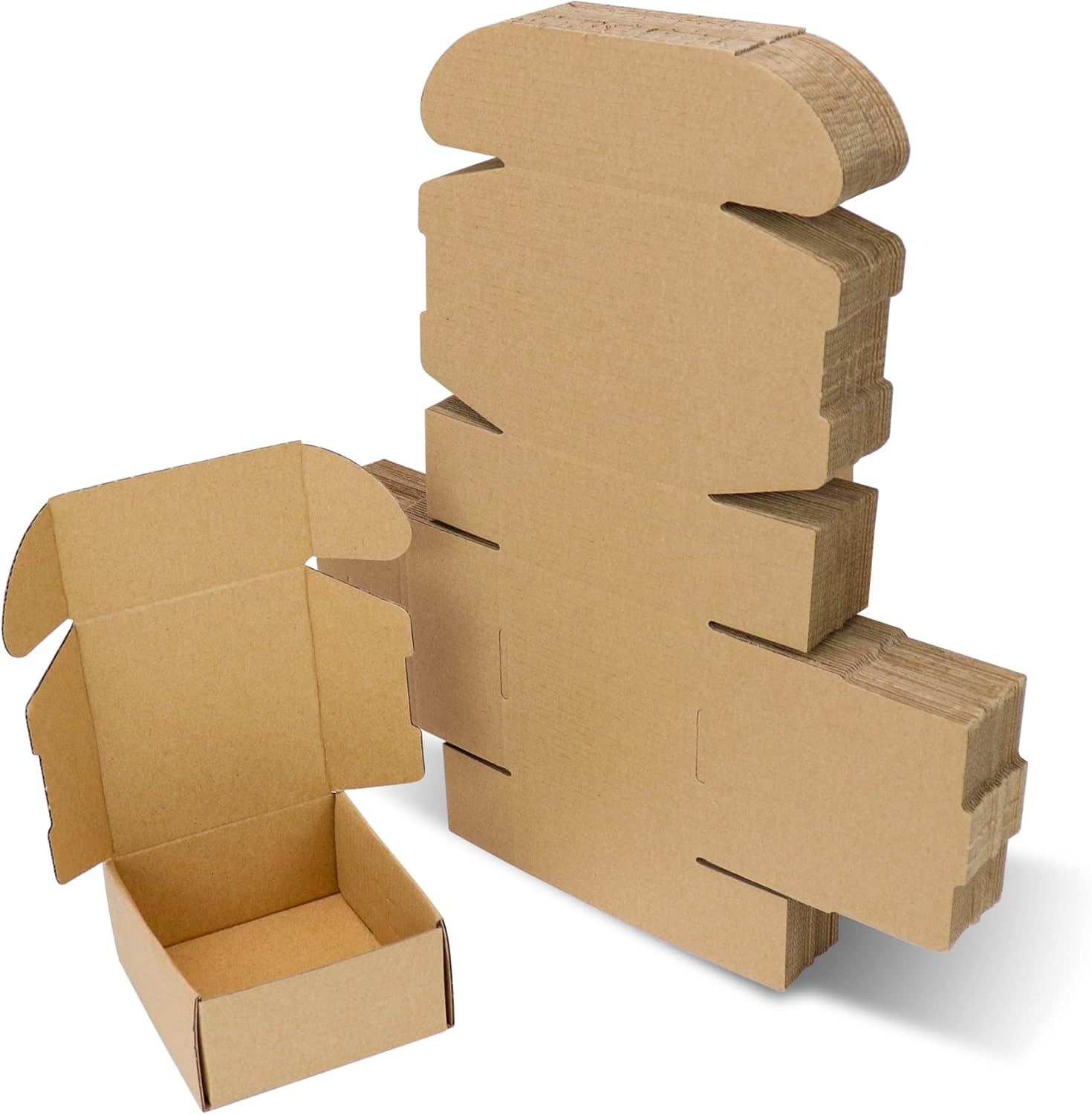 Pearwow Shipping Boxes 25 Pack,4 x 4 x 2 inch Brown