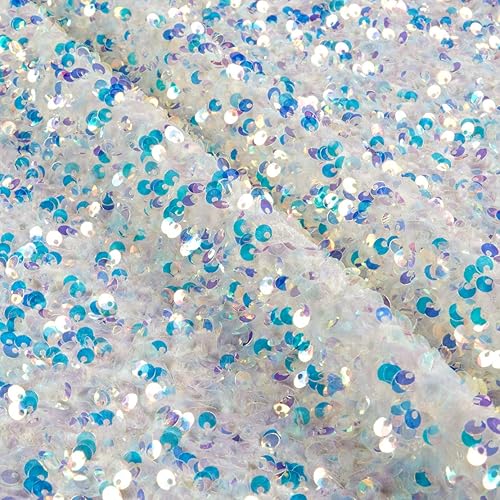 Miniatura 5 de Selectra Plus - Lentejuelas plateadas, blancas, tela de The Yard