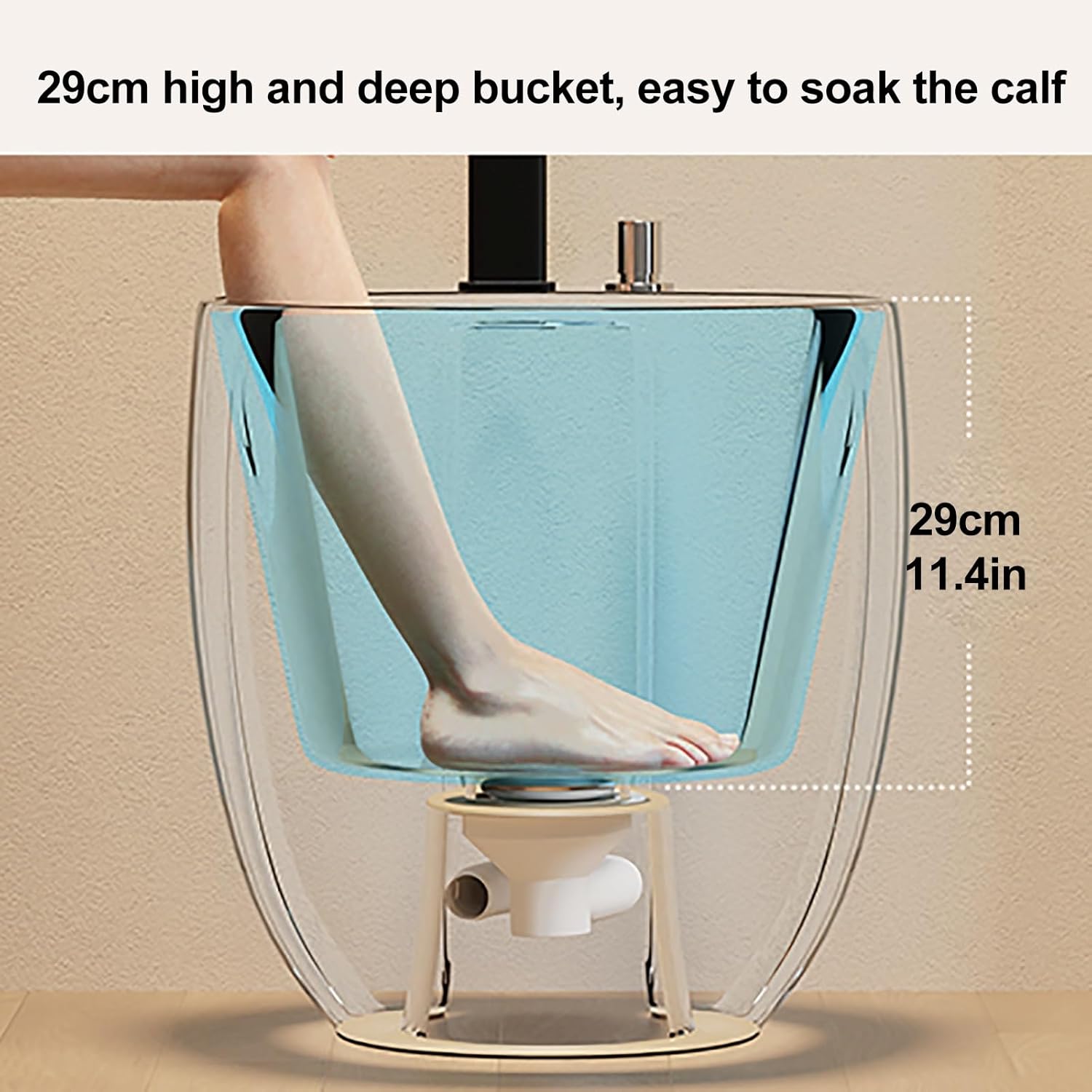 Foot Bath Soak Tub with Hot and Cold Water Taps, Pedicure Foot Spa, Ceramic Foot Bathtub(White)