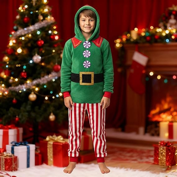 Générique Costume Lutin Femme,Costume D'elfe De Noël Pour Enfant, Tenue De Déguisement D'elfe De Noël Pour Garçons Et Filles, Adorable Pour Les Événements Et Les Rassemblements