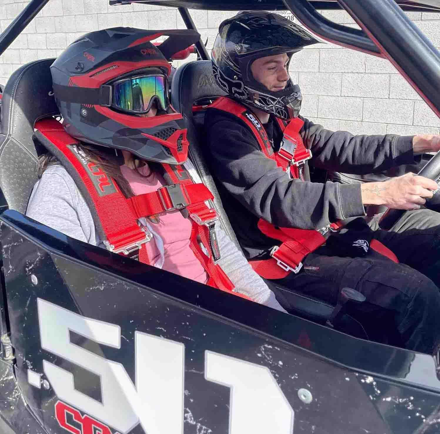 4 point harnesses (2) for bucket seat, push button release, 10 colors to choose from, racing harness 4 point race car UTV RZR (Black, 2 inch)