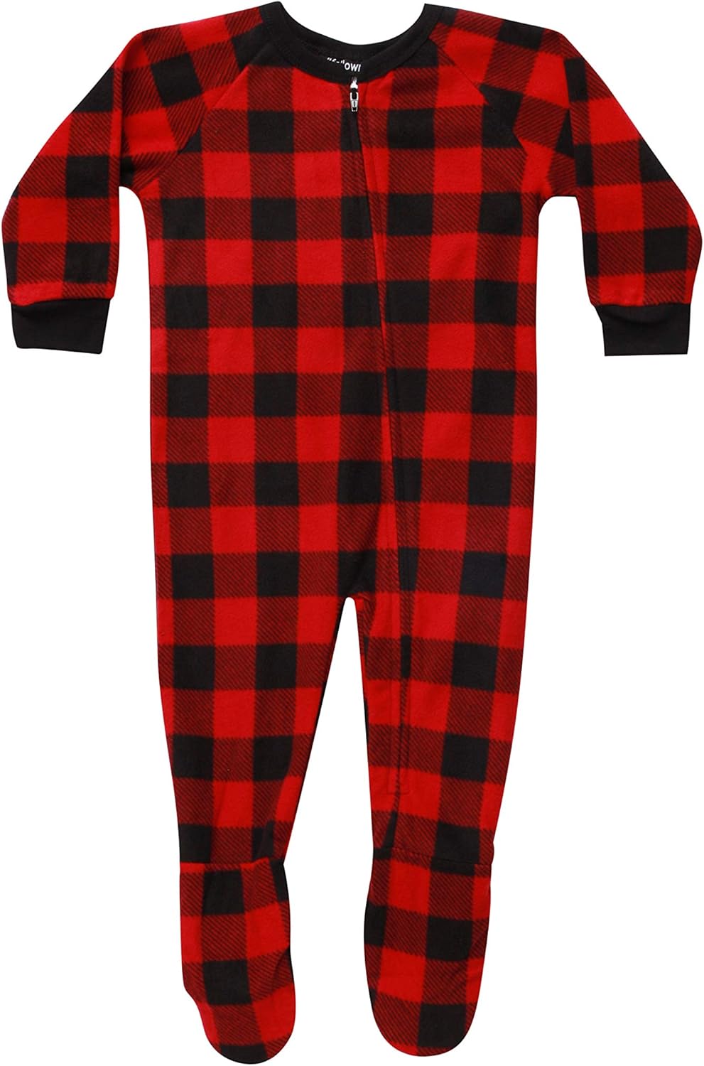 #followme Family Pajamas Buffalo Plaid Button-Front Microfleece Pajamas Set with Matching Socks - Image 5