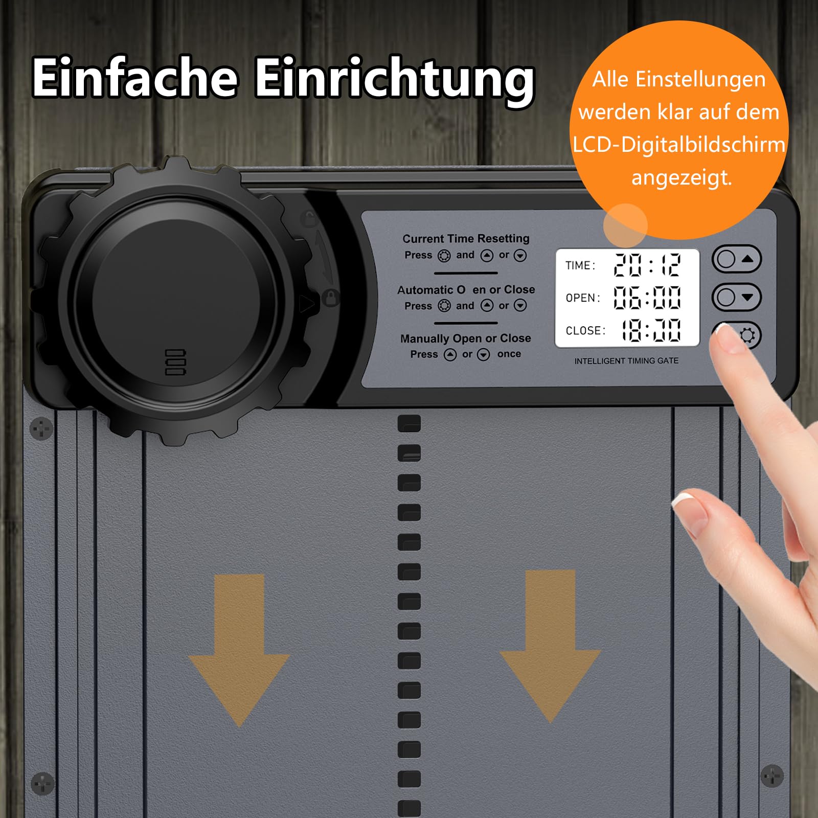 Aluminum Automatische Hühnerklappe Batterie mit Timer