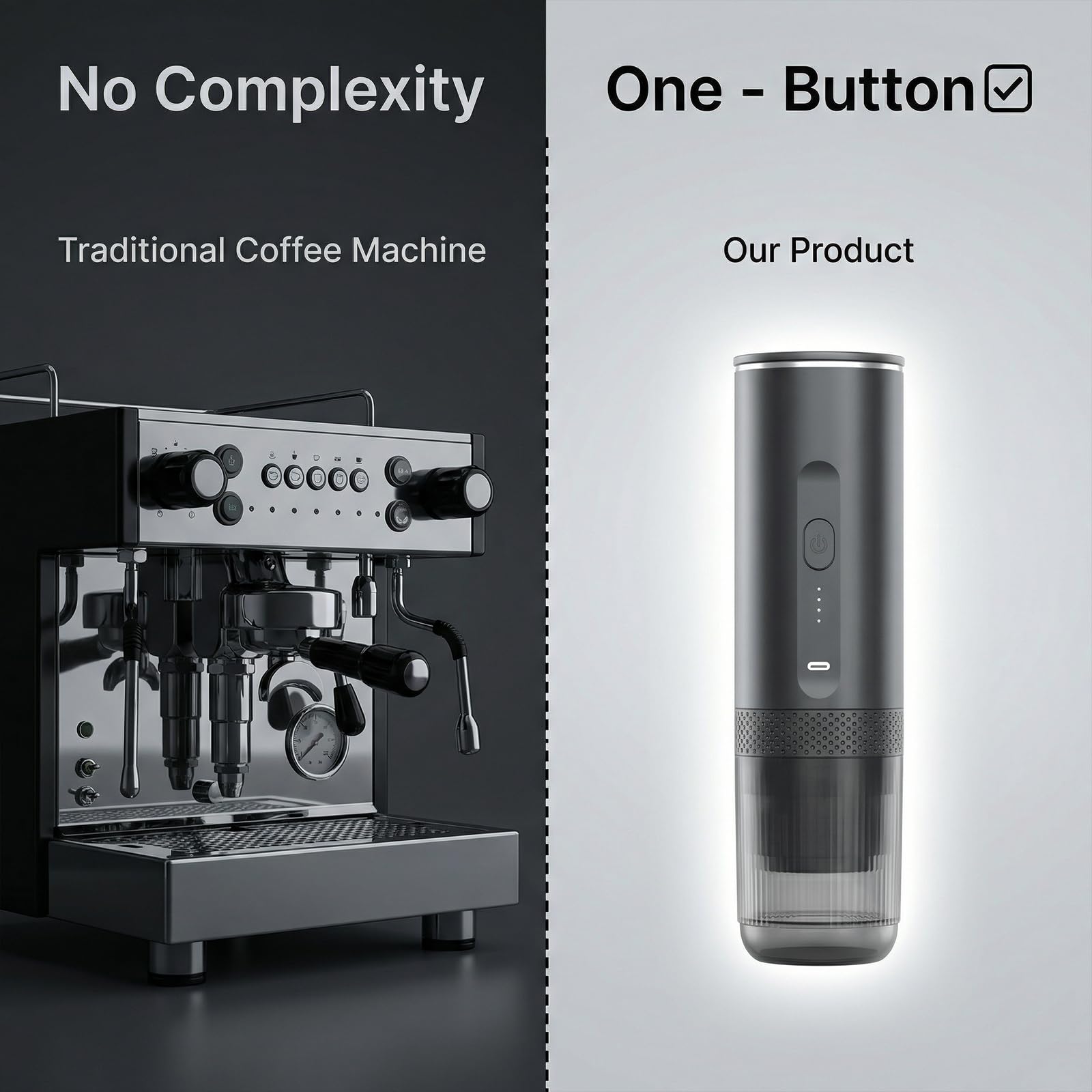Cafetera Portatil Capsulas,Maquina Cafe Portatil,Espresso Machine,Carga USb-C, Compatible Con Café Molido y Cápsulas, Ideal Para Acampadas, Viajes y Excursiones, Calefacción Inalámbrica (blanco)