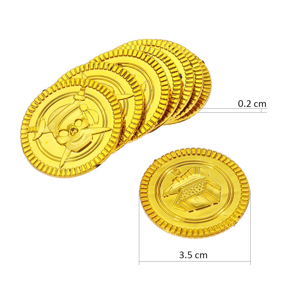 Goldge 50 sztuk złotych monet do zabawy dla dzieci, zabawka, upominek z okazji urodzin dziecka, mały prezent na imprezę