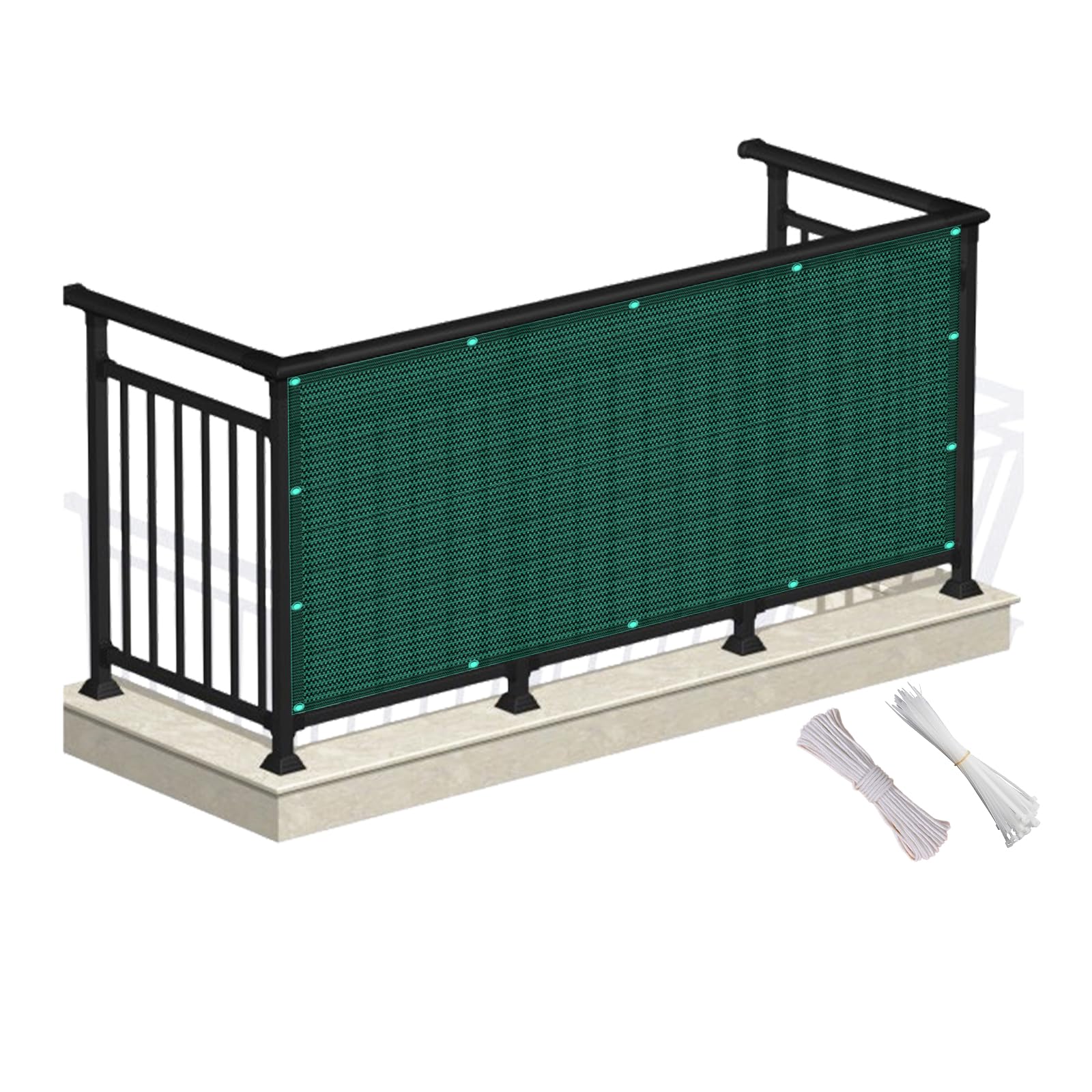 Pare-soleil pour jardin résistant au vent et opaque vert