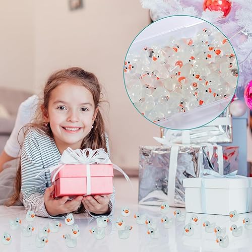 Miniatura 6 de 100 piezas de mini patos de resina luminosos, diminutos patos en miniatura, patos para jardín, paisaje, casa de muñecas, adorno en maceta,