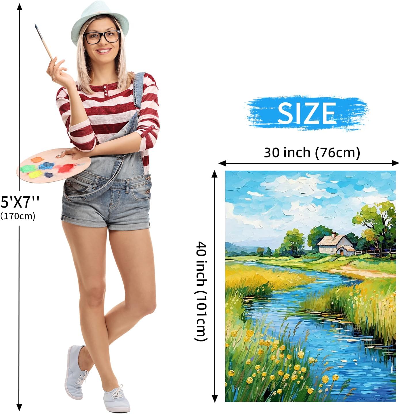 Stretched Canvases for Painting 30x40 Canvas Large Canvas for Painting, White Painting Canvases for Acrylic, Oil, Tempera, Watercolor or Other Paints (2Pack)