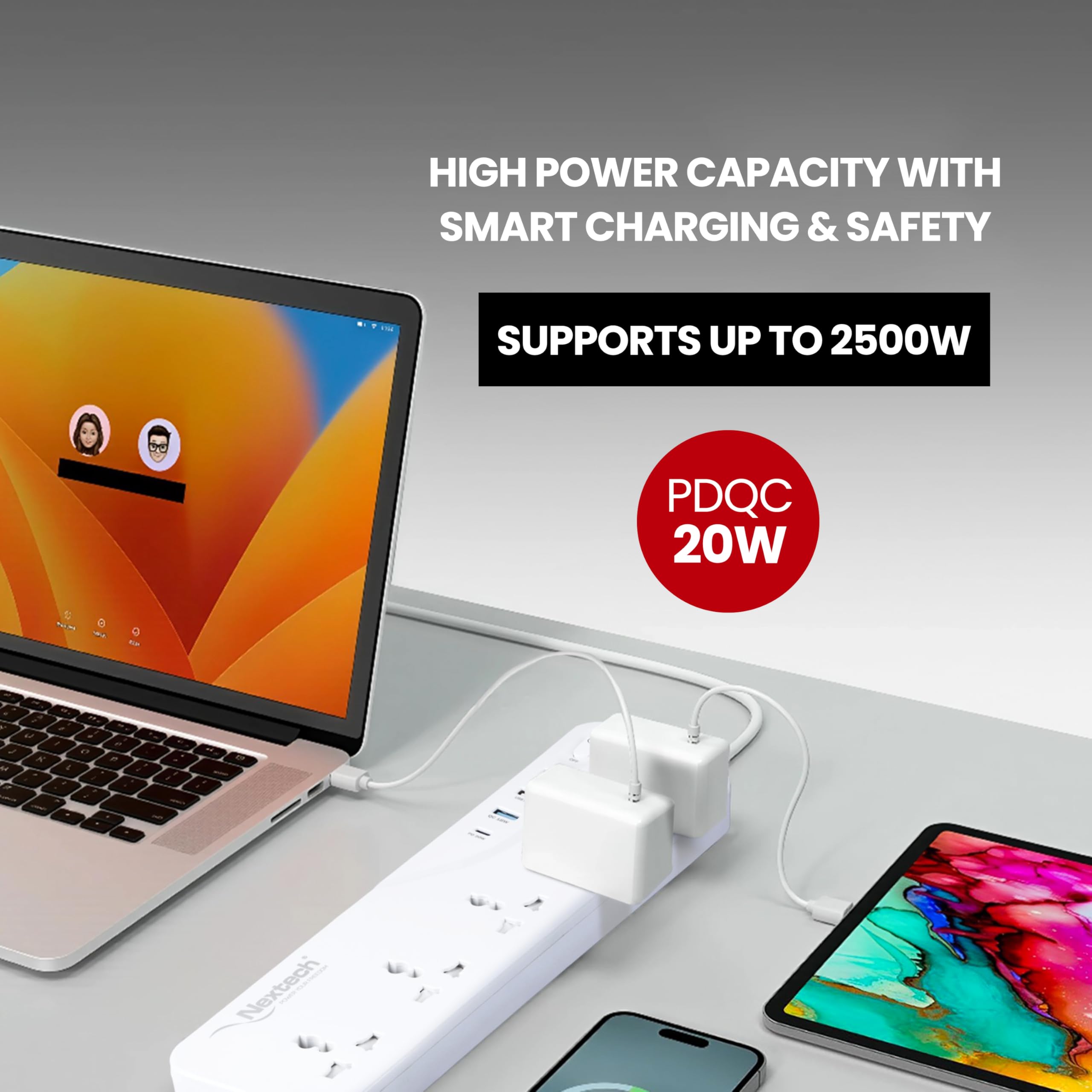 Nextech 9-in-1 Surge Protector - USB & PD Charging -5 Nextech 9-in-1 Surge Protector - USB & PD Charging -5