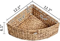 Vista 8 de Hampton Meadows - Armario de almacenamiento de mesa esquinera de 3 niveles en X con 3 cestas de mimbre, nogal