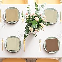 Vista 7 de Whaline Paquete de 150 Servilletas Marrones de 6.5 x 6.5 Pulgadas, Servilletas de Papel Desechables de 3 Colores con Tema Marrón de Otoño