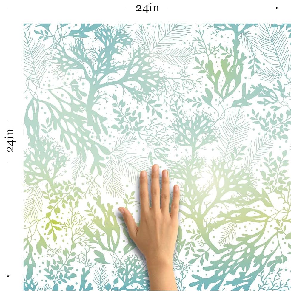 Walls By Me Peel and Stick White and Turquoise Nautical Removable Wallpaper 1610-2ft x 4ft (61x122cm)