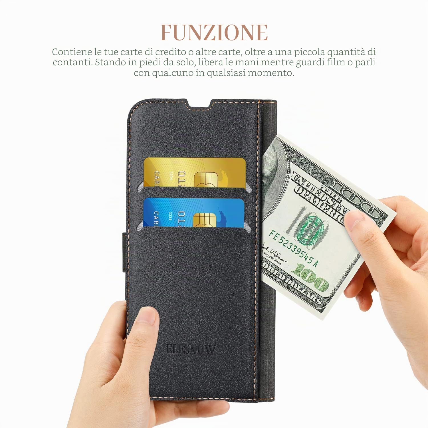 Custodia Portafoglio Flip In Pelle Per Samsung Galaxy A51 – 2 Slot Carte, Chiusura Magnetica, Blu