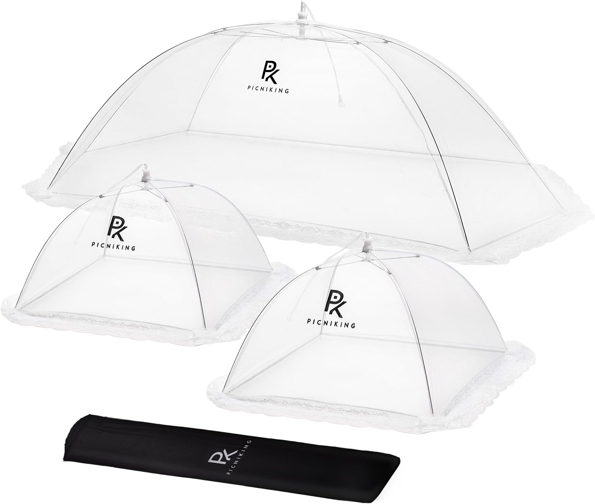 (3 Pack) PicniKing Picnic Food Covers for Outside | Food Tents/Food Covers for Outdoors Mesh Screen | Outdoor Food Covers to Keep Bugs Away | Mesh Food Covers for Outdoors | Food Nets for Outdoors