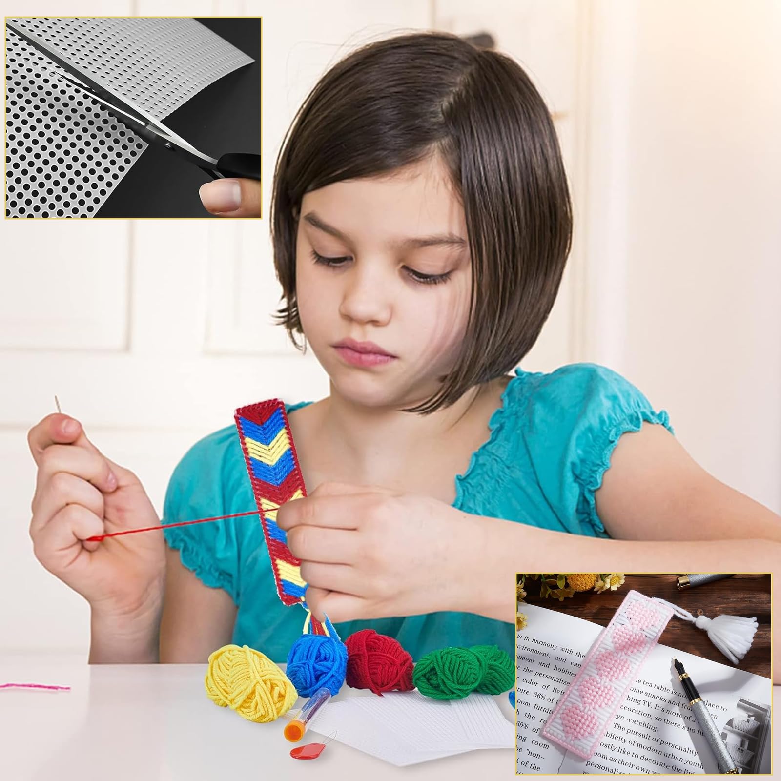 Lona De Malla De Plástico Rejilla De Plástico - Stramin Para Bordado, 7 Hojas De Lona De Plástico Blanco Transparente Para Proyectos De Manualidades Creativas
