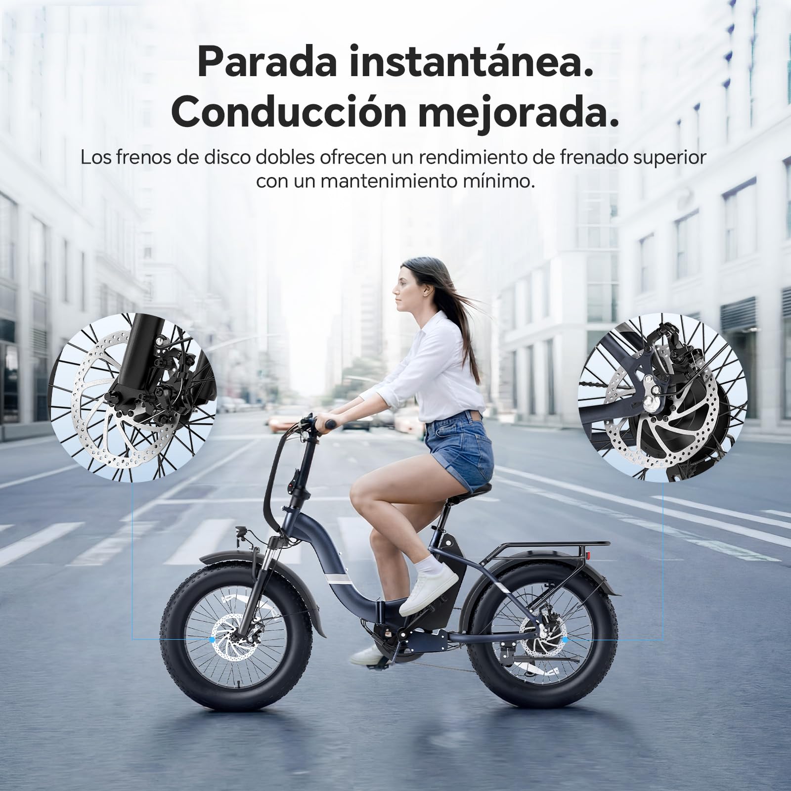 Touroll Bicicleta Eléctrica,S2/ S2 Pro Bici electrica, Fat Bike Plegable 20"×4.0", Autonomía 150 KM, Bici electrica Motor de 250 W, para La Ciudad y La Naturaleza