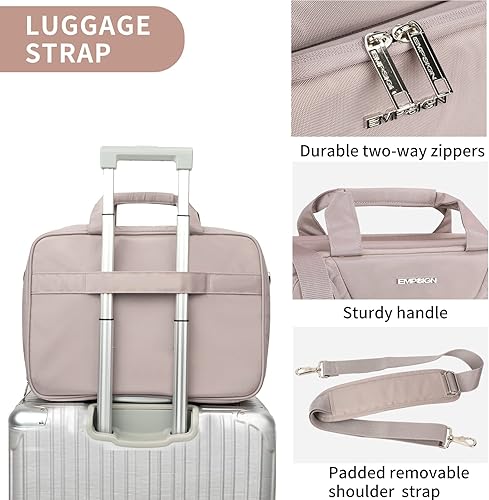 Miniatura 6 de EMPSIGN Bolsa para laptop de 17.3 pulgadas, maletín expandible de gran capacidad para mujeres y hombres de oficina de negocios, funda para laptop