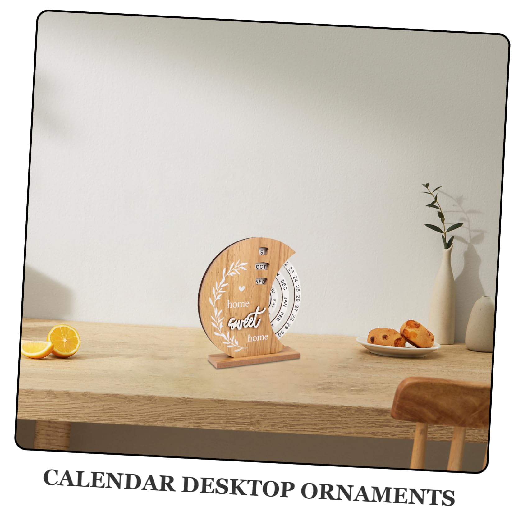 Calendari perpetui, elegante calendario perpetuo rotante, da tavolo manuale for casa, ufficio e scuola, design lunare, promemoria unico for la