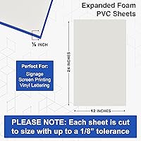 Vista 36 de Duco USA-Made Expanded PVC Sheet 1/8" Thick - 8 Pack of 6 x 12" Matte White Closed Cell Foam Board - Lightweight Rigid 3mm PVC Plastic Sheet for