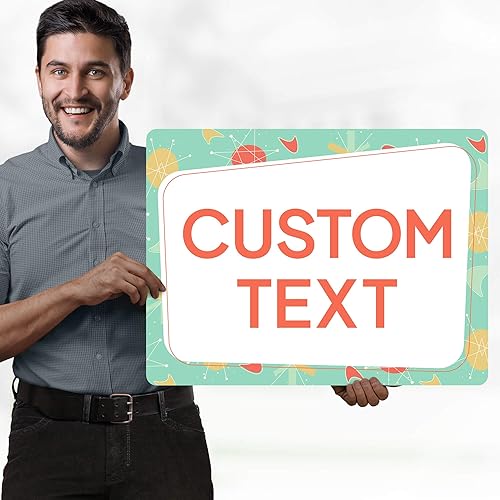 Miniatura 561 de My Sign Center - Letrero personalizado, 11 colores de fuente, 13 estilos de fuente, 4 opciones de agujero, 22 tamaños, 8 x 32 pulgadas, sin óxido,