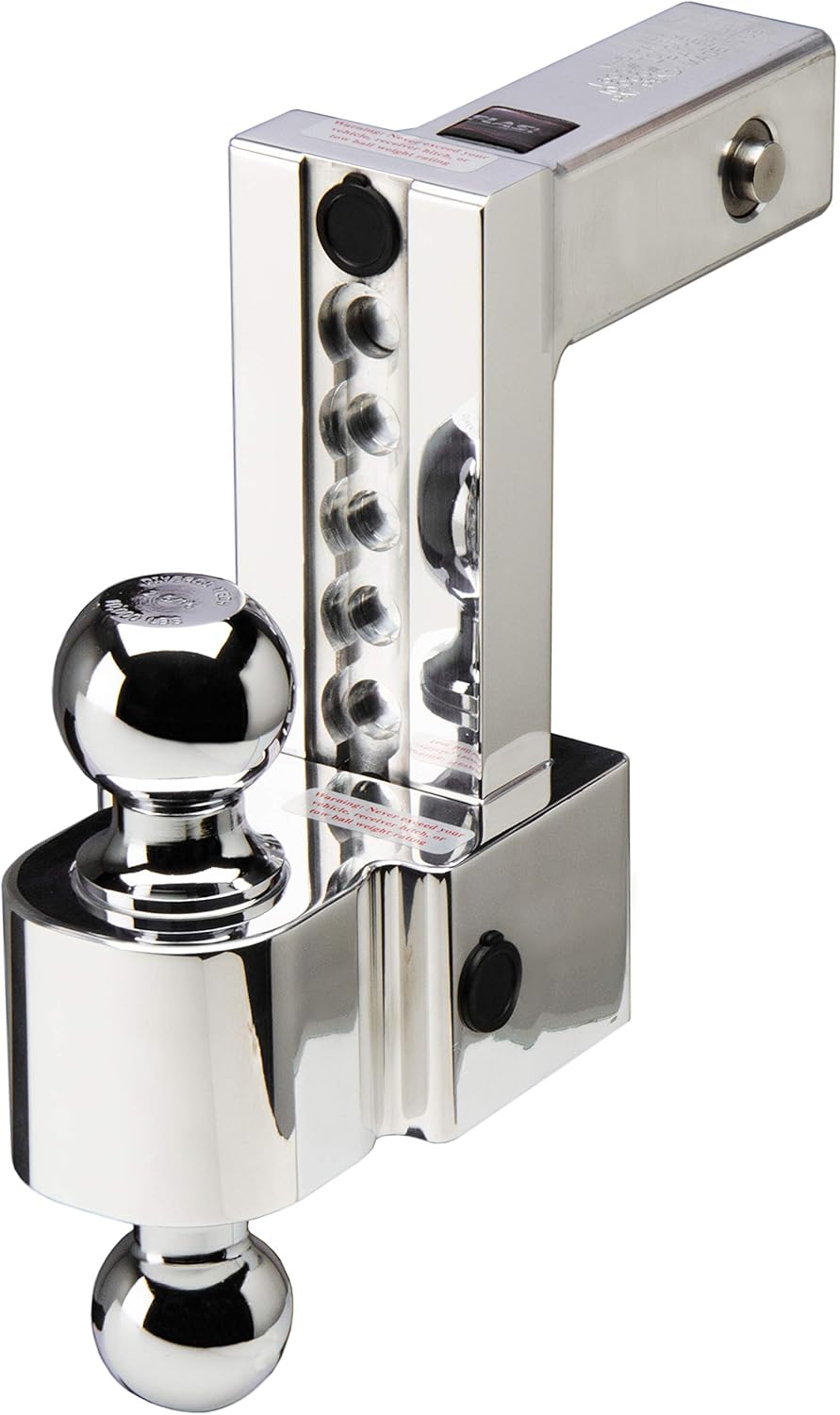 Fastway Flash Secure 44-00-4600-2S Adjustable Dual Locking Aluminum Ball Mount with 6 Inch Drop, 2 Inch Shank, Built-in Locks and Stainless Steel Balls