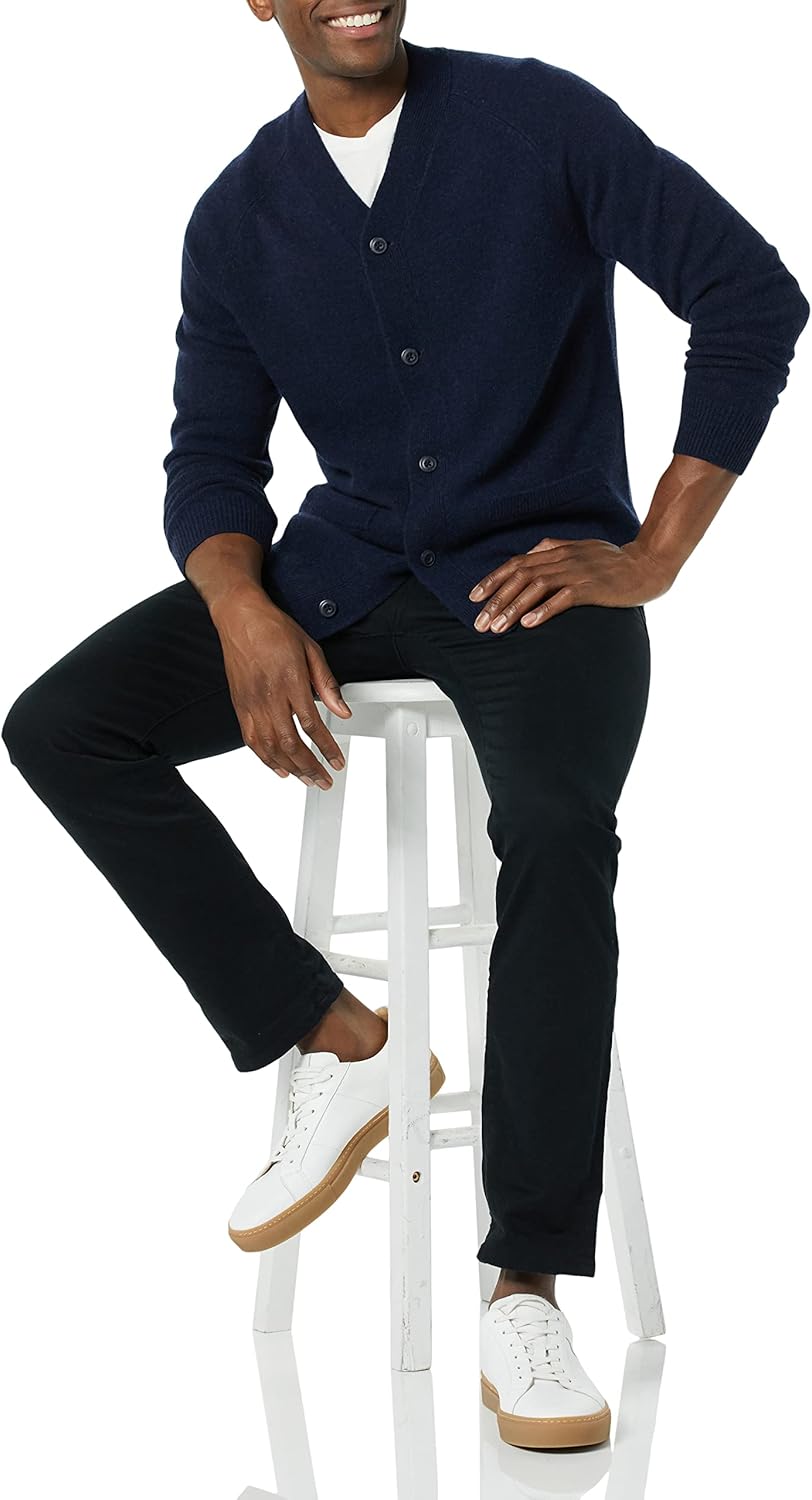 Amazon Essentials Mens Lambs Wool V-Neck Cardigan Sweater with Pockets (Previously Goodthreads) - Image 3