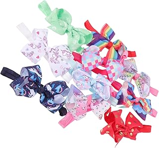 GARVALON 10 pçs arco de cabelo elástico faixa de cabeça arco de bebê arco arco de cabelo arco-íris arco arco elásticos faixa de cabeça de natal para crianças pequenas escamas de peixe natal bebê bandana criança