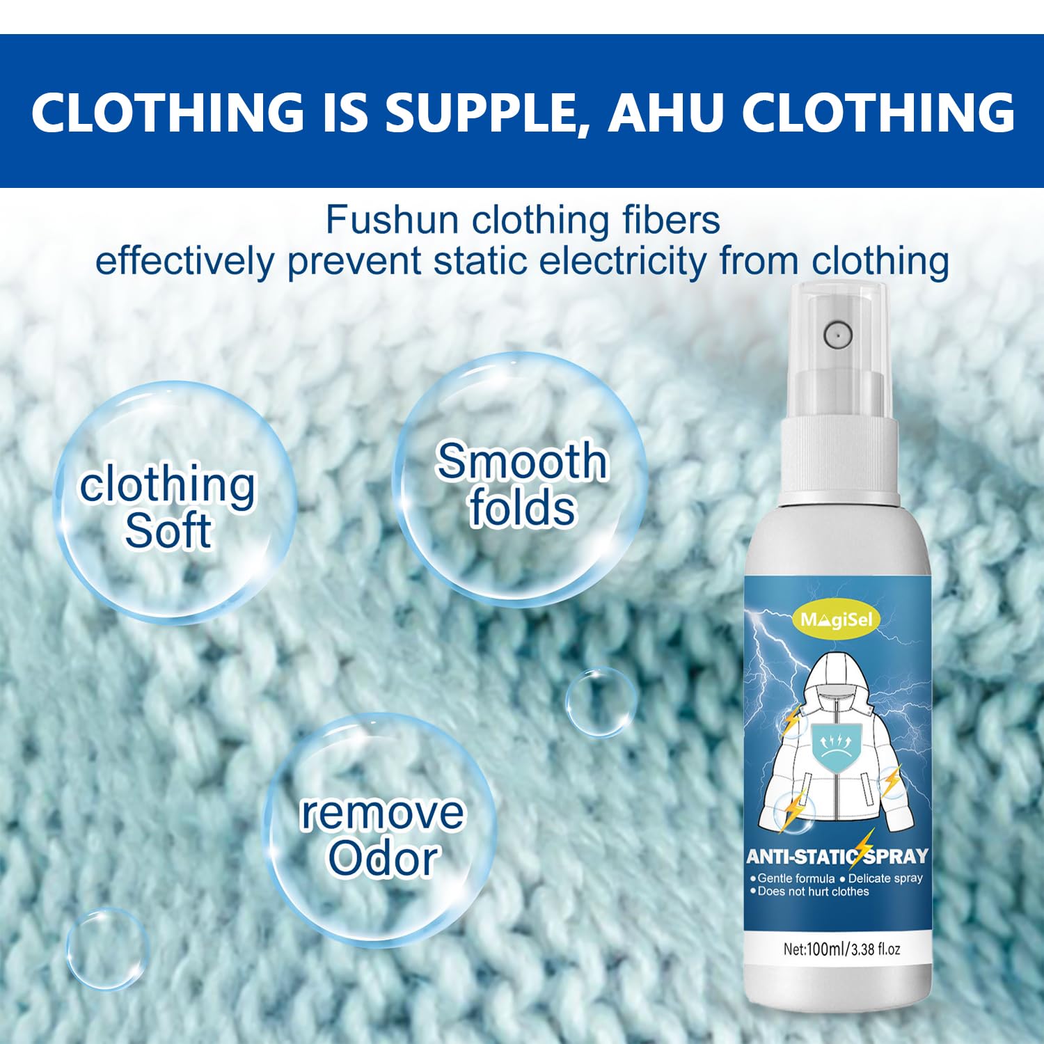 Spray Antistatico 100ml - Per Vestiti, Auto E Tessuti, Effetto Rapido E Duraturo - Foto 4