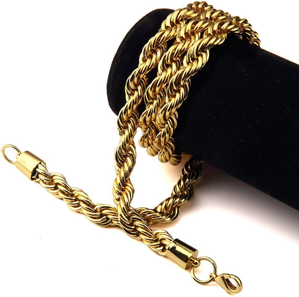 Q&S Jewels 3MM Twist Rope Chain Necklace, 18K Gold Plated Stainless Steel Chain Necklace Links for Men Women, Fashion Jewelry, Wear Alone or with Pendant, 18-30 Inch - Image 3