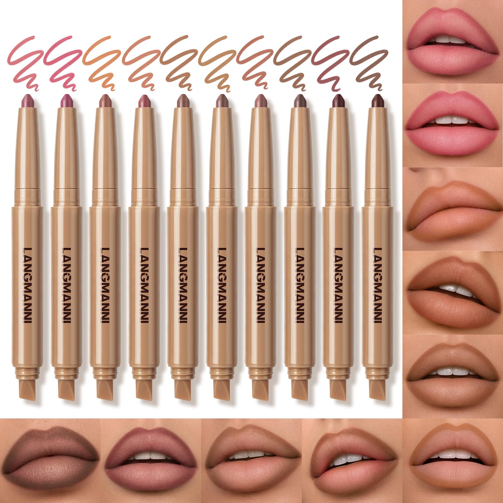 Dual-Ended Lip Liner Set - 10 Colors -2