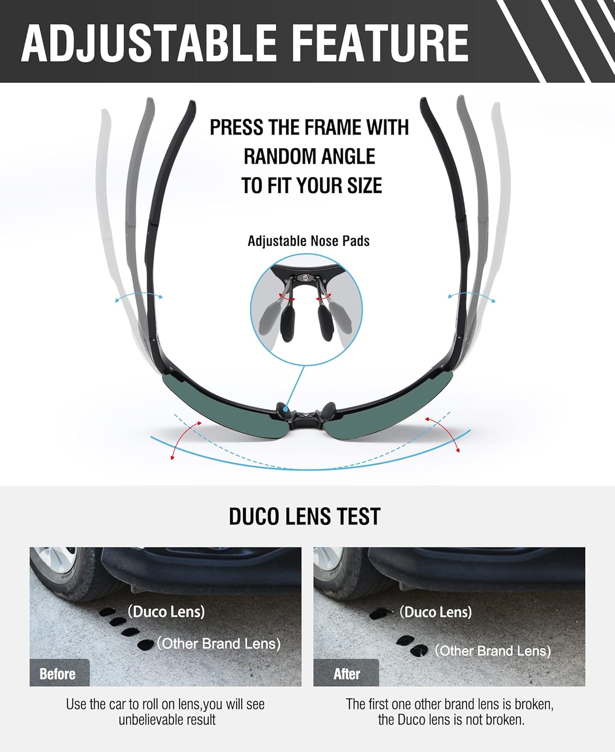 Miniatura 4 de Duco - Gafas de sol deportivas polarizadas para hombre con protección UV 8177s