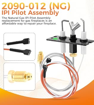 IPI Pilot Assembly 2090-012 Natural Gas (NG) Fireplace Replacement Kit - Compatible with Heatilator, Majestic, Heat-N-Glo, Quadra-Fire, and Outdoor Lifestyles Models