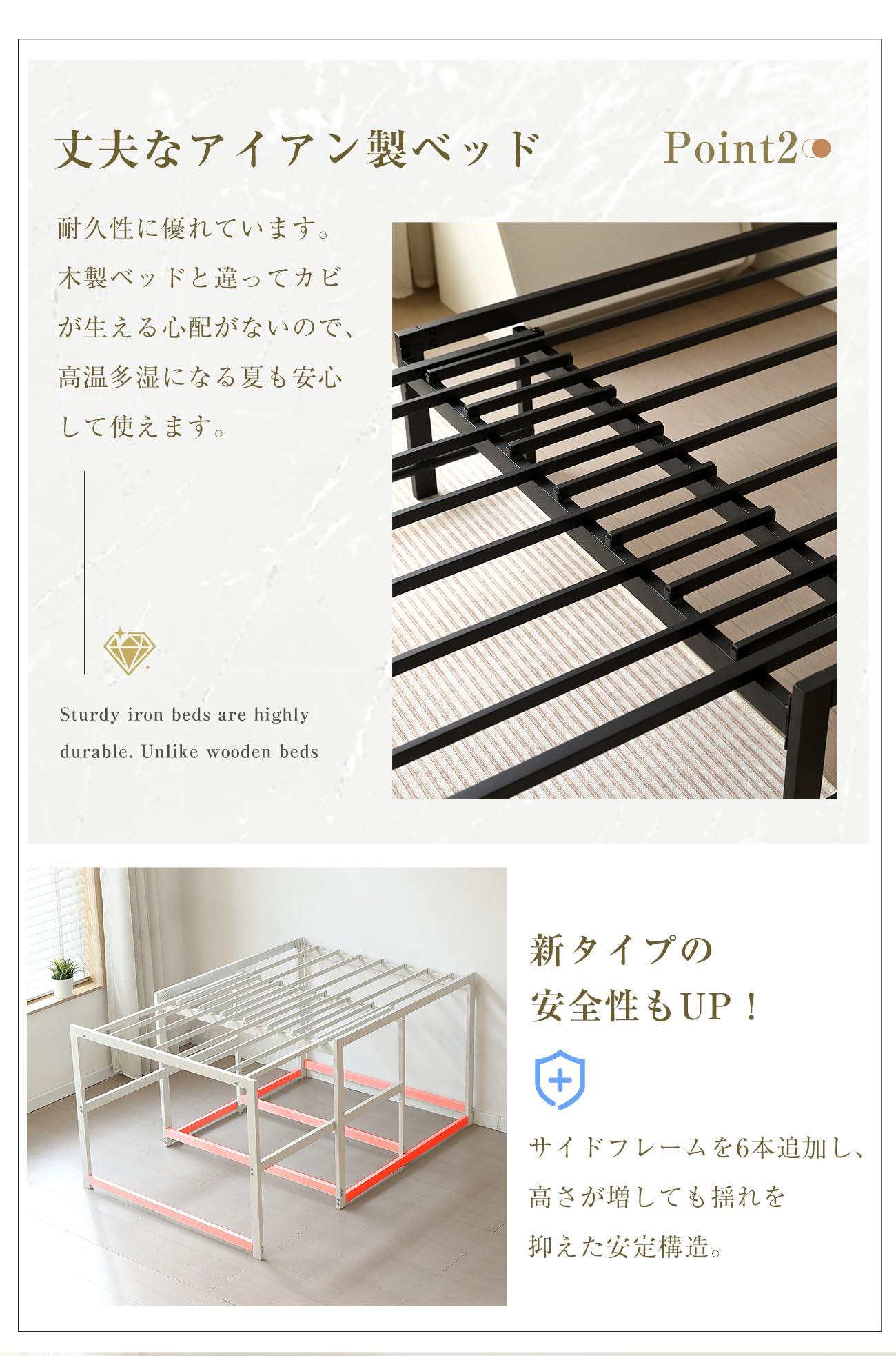 Amazon｜CAGUUIA 高さ73cm&伸縮式 ディベッド シングル 高いベッド