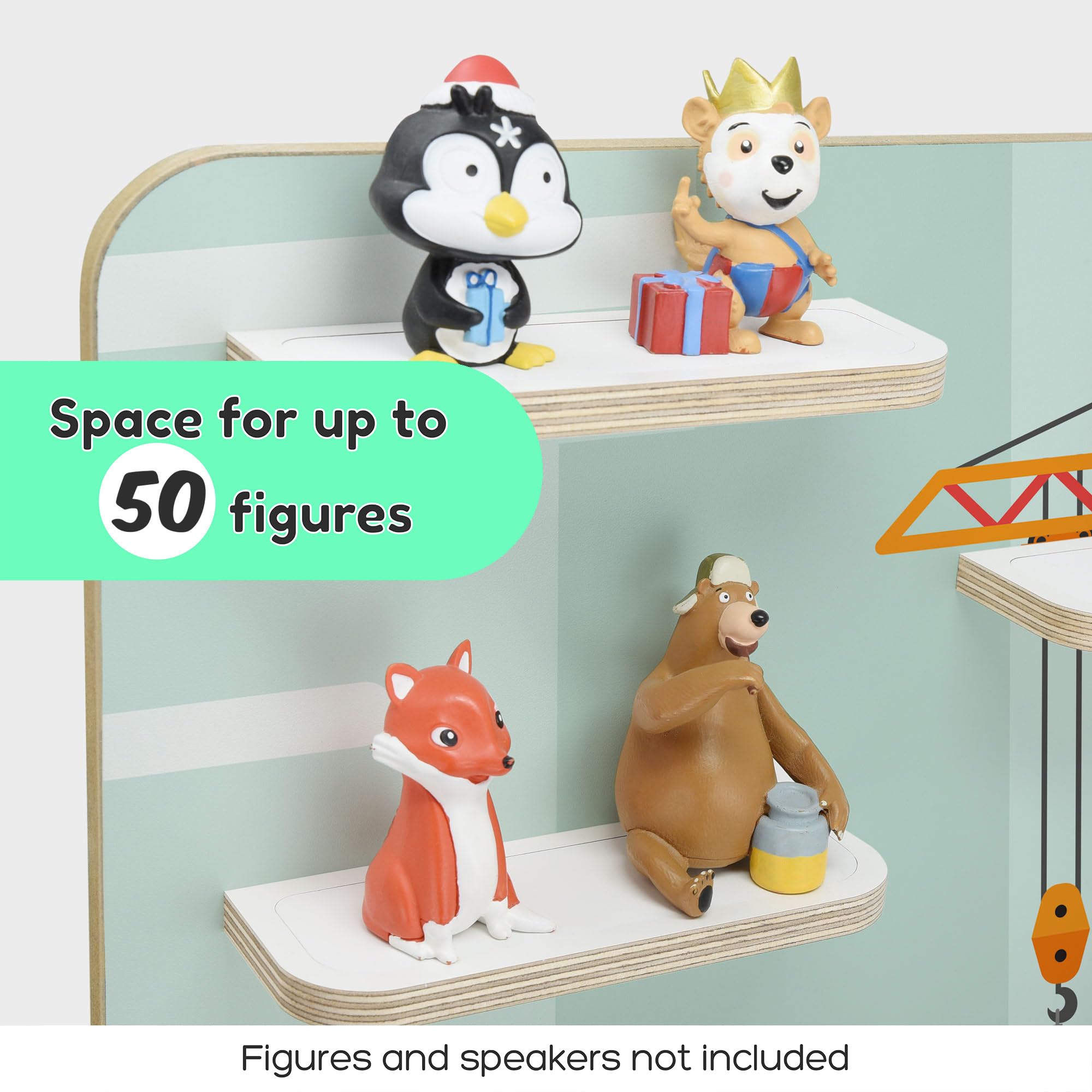 Wooden Shelf For Toniebox – Storage For 50 Tonies, Flower Princess Design, For Hanging Or Standing