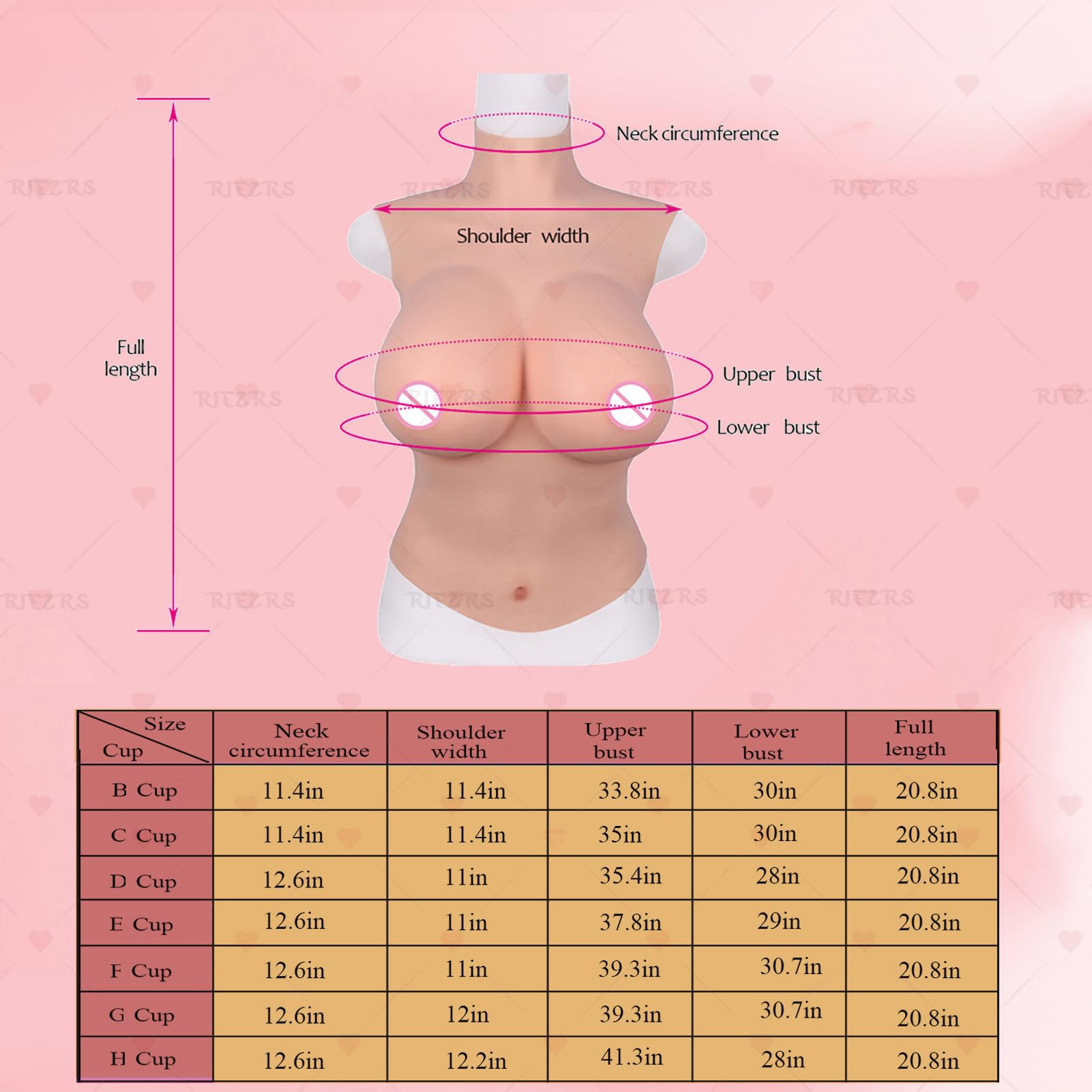 ProthèSes Mammaires en Silicone Plastron Demi-Corps Bonnet B-H Faux Rehausseur De Seins pour Travestis, Mastectomie, Transgenre,Cotton Color 2,B Cup
