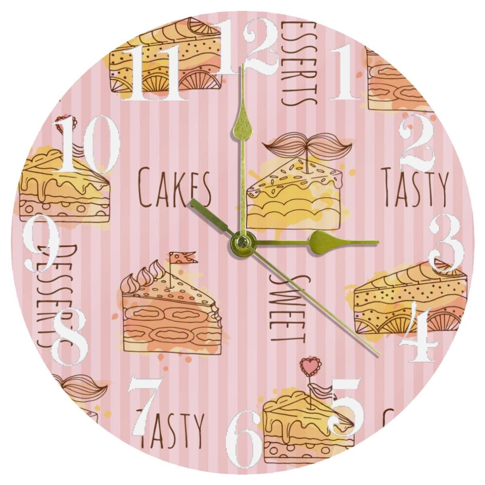 Horloge murale ronde rose pour décorer le bureau et l'école