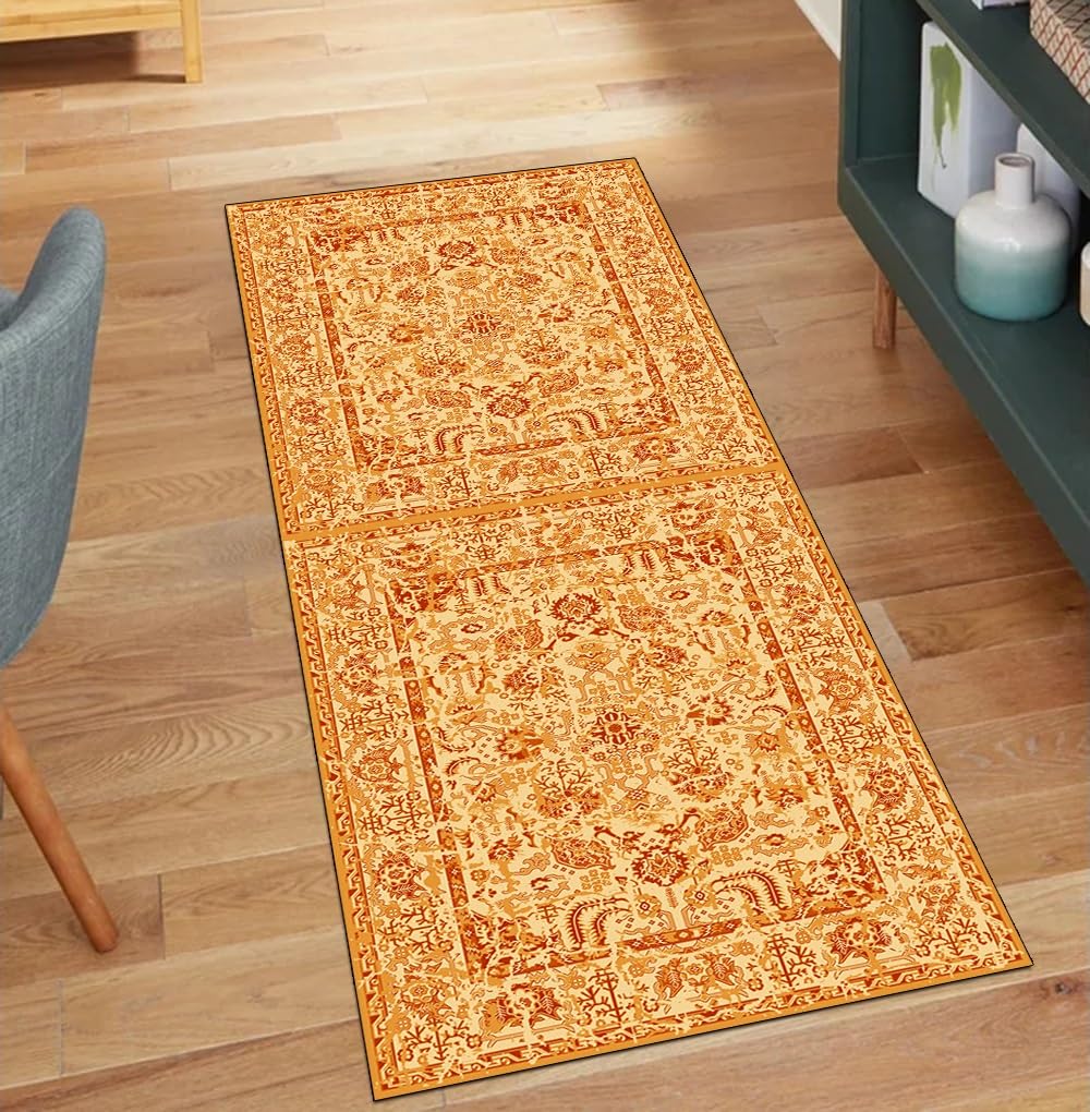 Alfombra de pasillo bohemio de 70x220 cm lavable y alfombra de cocina antideslizante
