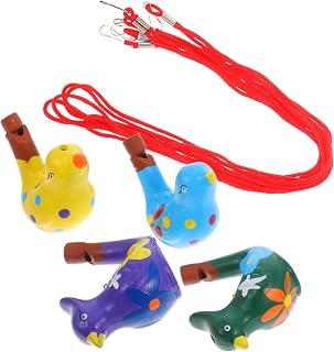 IMIKEYA 4pcs Colorful Ceramic Bird Water Whistles Portable Whistle for Parties Fun Musical Instruments for Adults Unique Warbling Sound Noisemakers