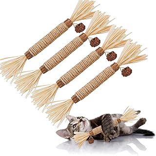 Cat Toys Silvervine Chew Stick,Kitten Treat Catnip Toy 10Pack Kitty Natural Stuff with Catnip for Cleaning Teeth Indoor De...