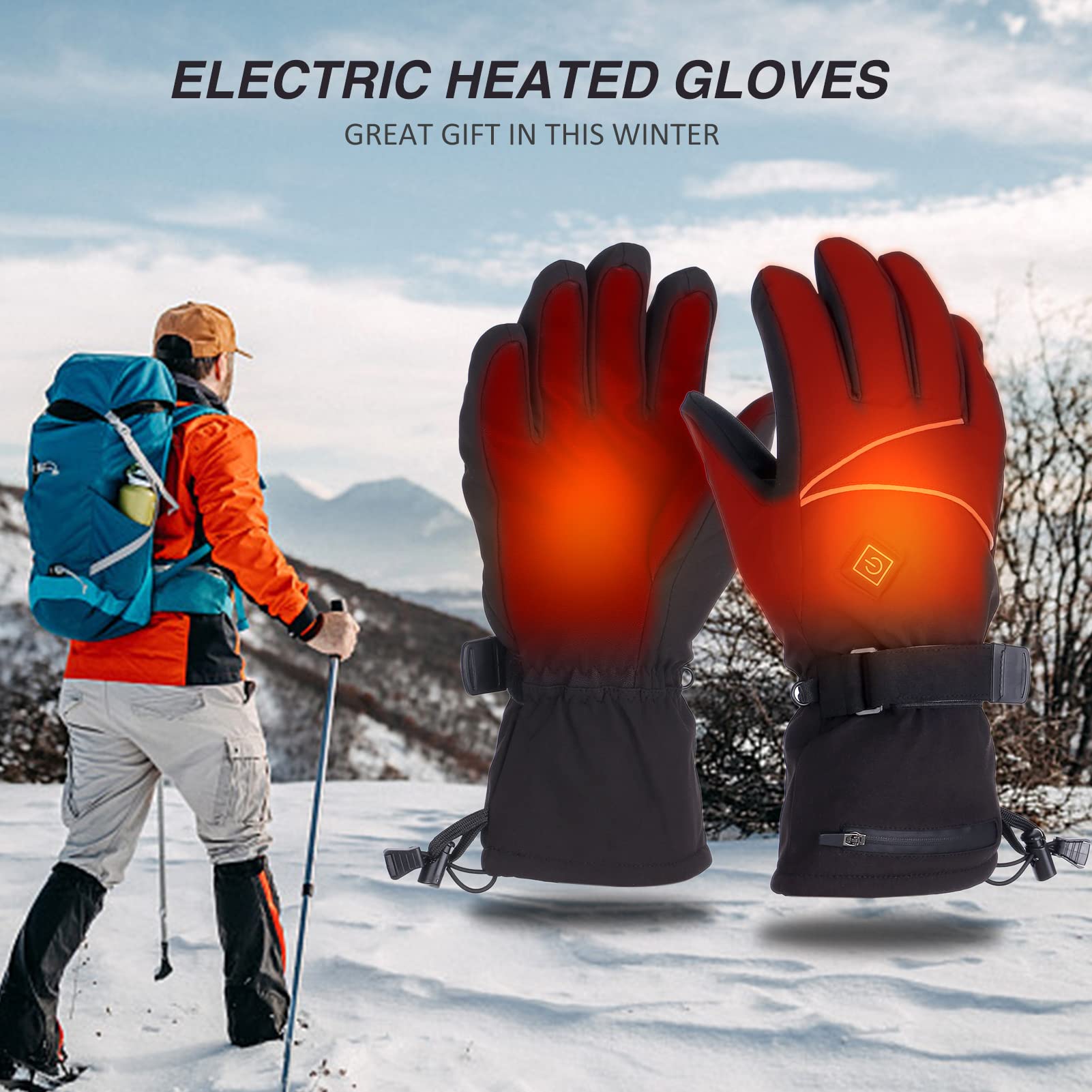 Verwarmde Handschoenen voor Heren Dames, Elektrische