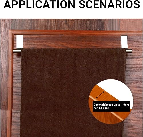 Miniatura 4 de Toallero retráctil de acero inoxidable sobre toallero para dormitorio (barra individual retráctil de 13.4 in)