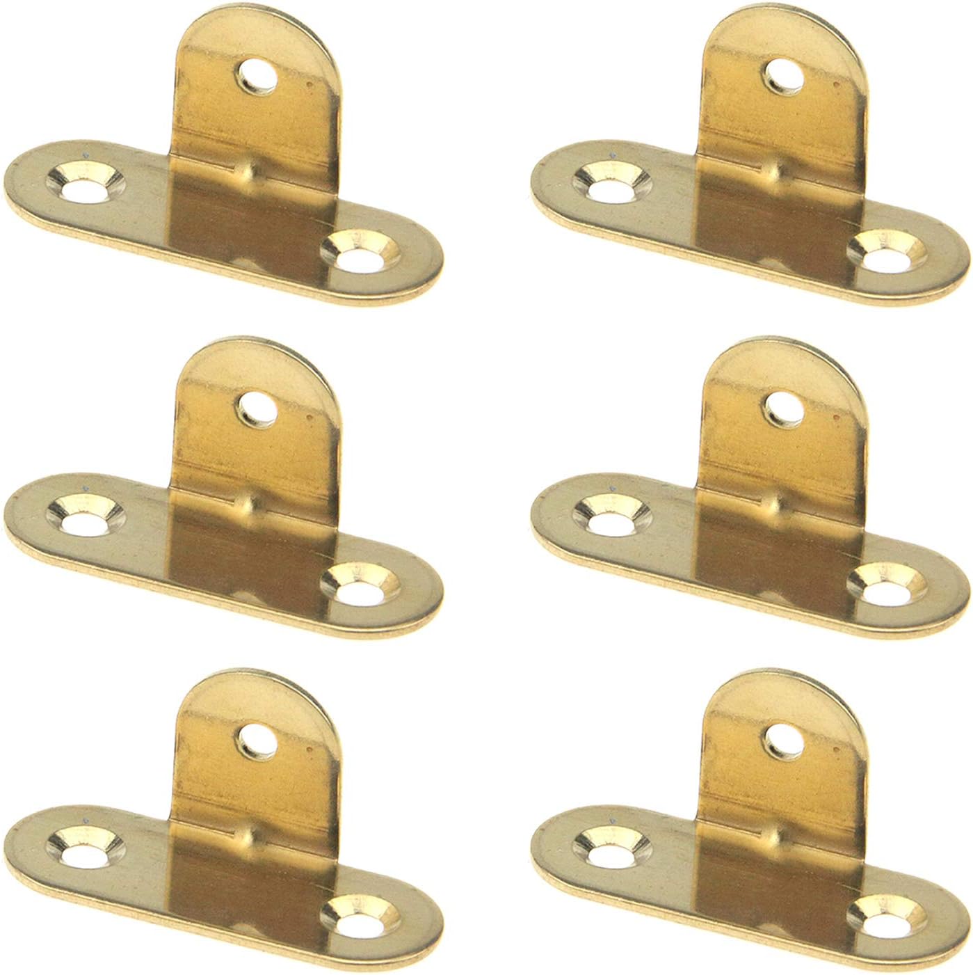 Quluxe 6 Pcs Metal Corner Brackets Furniture Corner Protector Decorative Right Angle Corner Guards with Mounting Screws- Gold (1.37"x0.47"x0.62")