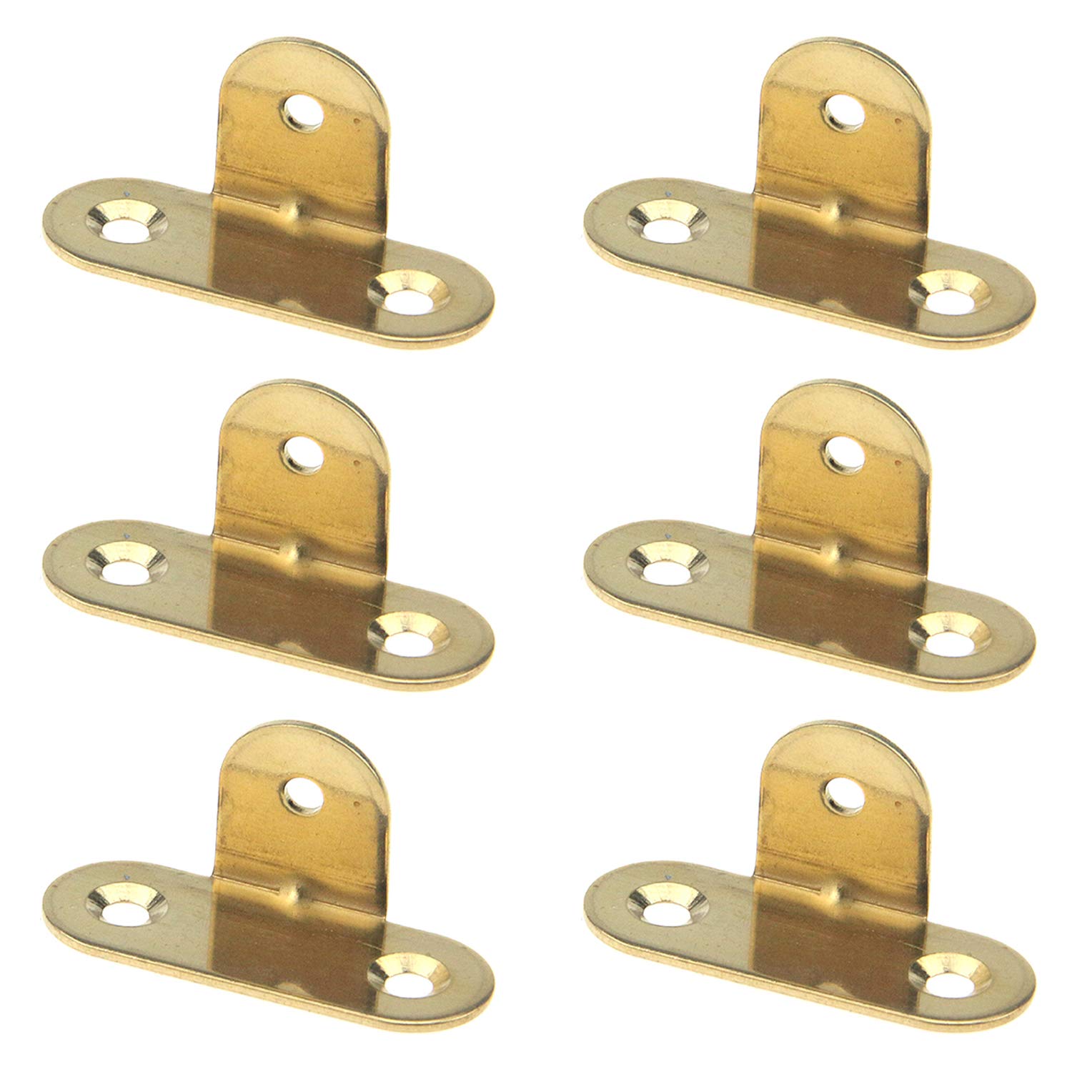 Quluxe 6 Pcs Metal Corner Brackets Furniture Corner Protector Decorative Right Angle Corner Guards with Mounting Screws- Gold (1.37"x0.47"x0.62")