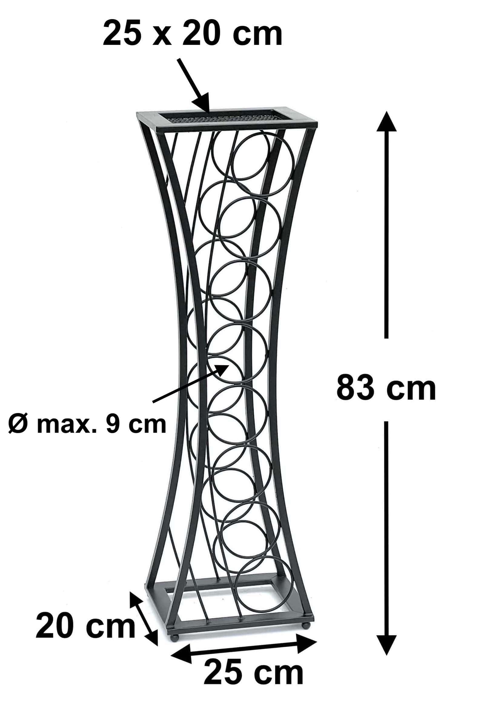 DanDiBo Weinregal Metall Schwarz Stehend Mika 80 cm 96536 Flaschenregal Flaschenständer Flaschenhalter Schmal Modern