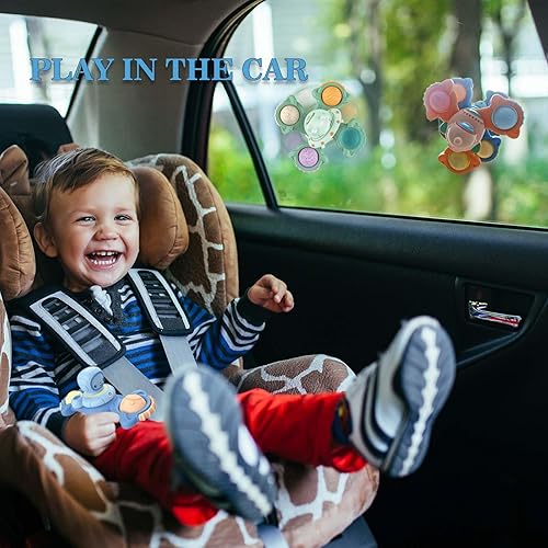 Miniatura 4 de Juguete giratorio de 3 piezas con ventosa  Juguetes de baño sensoriales y antiestrés para niños de 2 a 3 años, regalo ideal para niños pequeños,