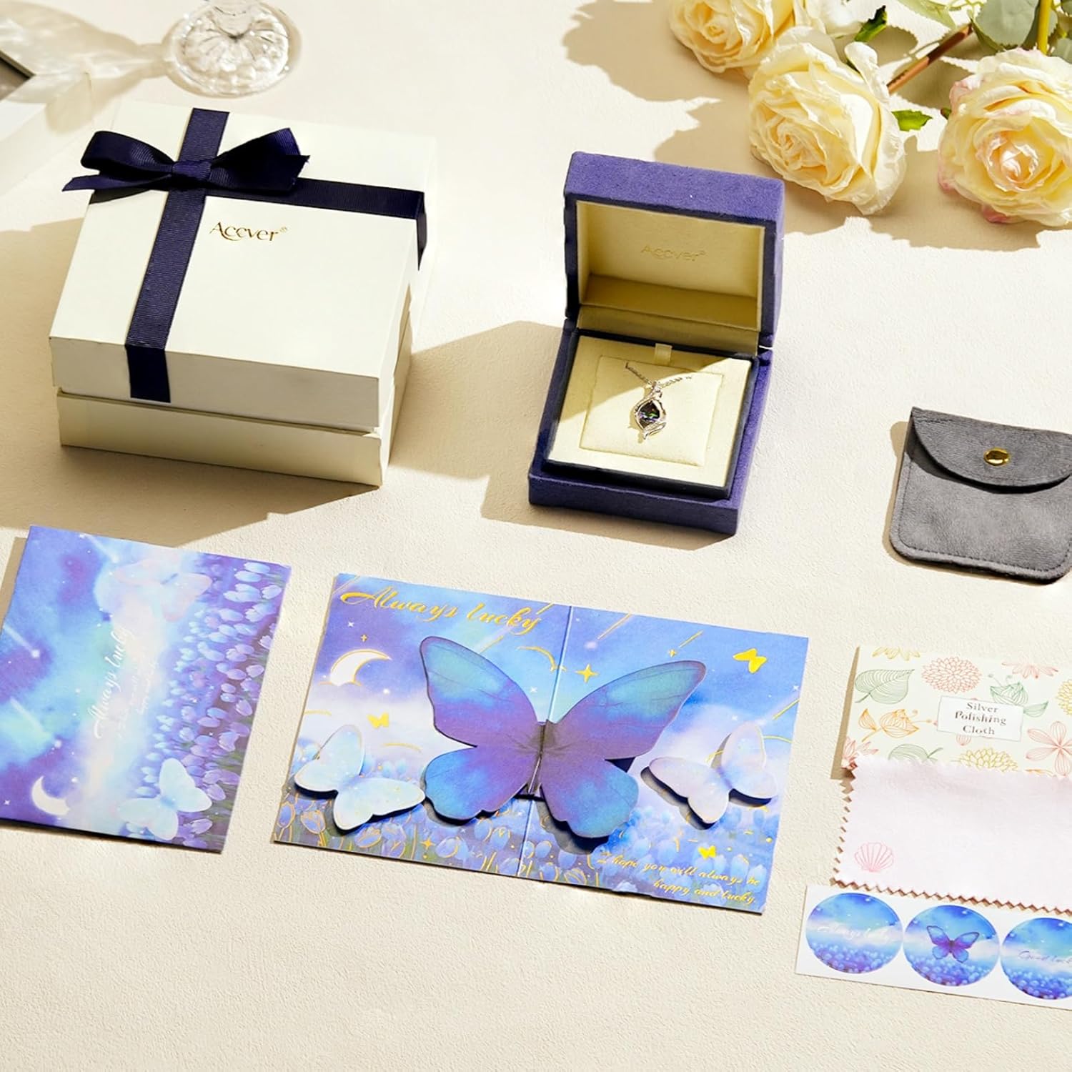 Birthstone Necklace gift for Women S925 Sterling Silver Teardrop with Cubic Zirconia- Birthday Jewelry gift for her, Girlfriend, Wife, Mom on Birthday, Anniversary - Image 6